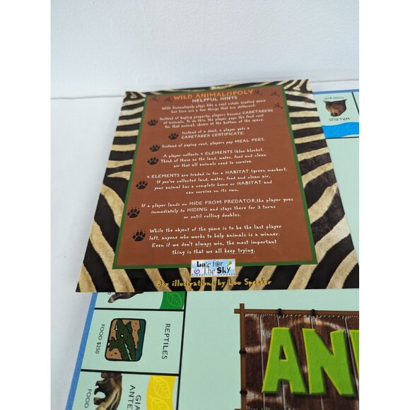 Wild Animal-Opoly Board Game Monopoly Themed Replacement Board & Instructions - Picture 2 of 7